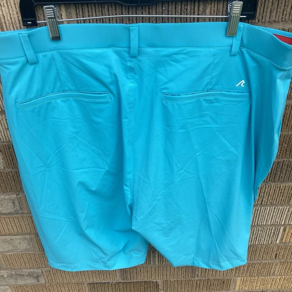 Redvanly Men's 2XL Hanover Golf Shorts Curacao Turquoise Glyding Nylon 9